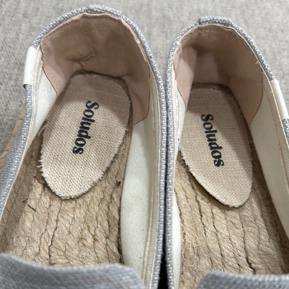 Soludos Espadrilles with Lemon Embroidery whimsical fruit print pattern - Picture 4 of 5